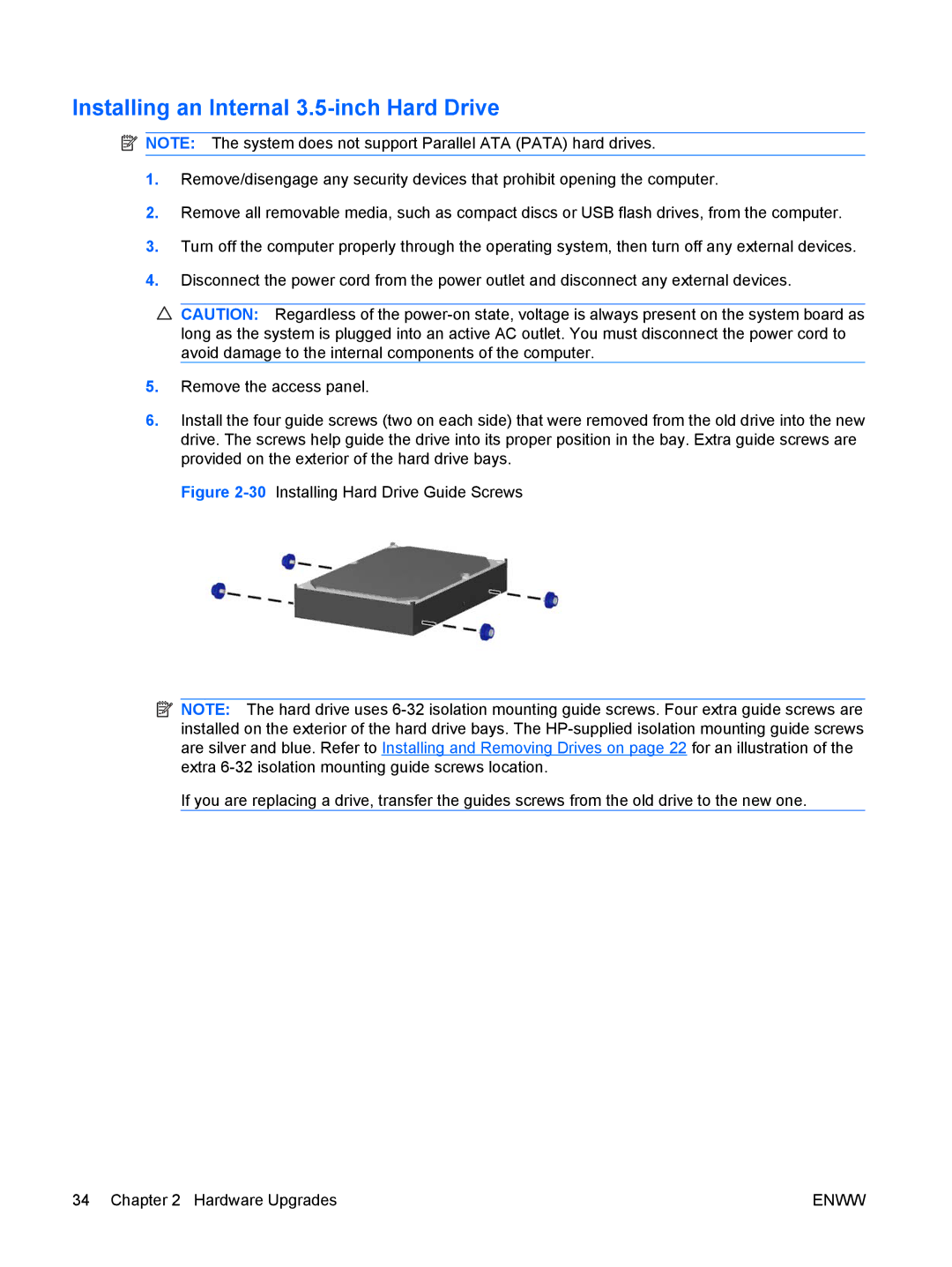 HP VS832UT, XZ930UT, 6000 manual Installing an Internal 3.5-inch Hard Drive 