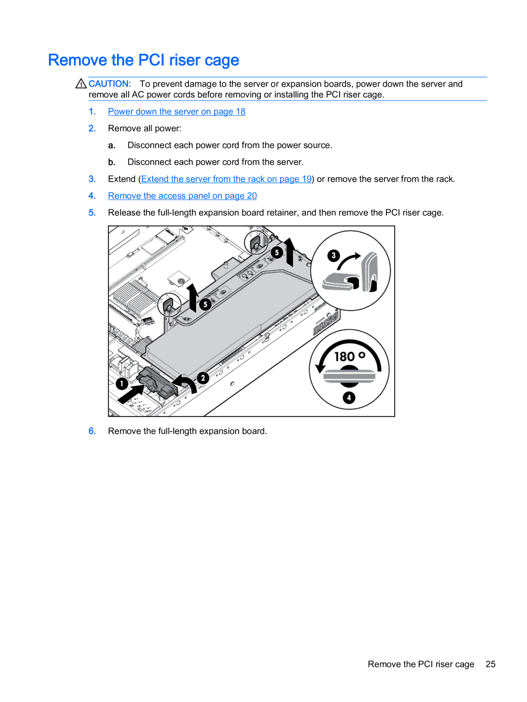 HP Z Virtual manual Remove the PCI riser cage 