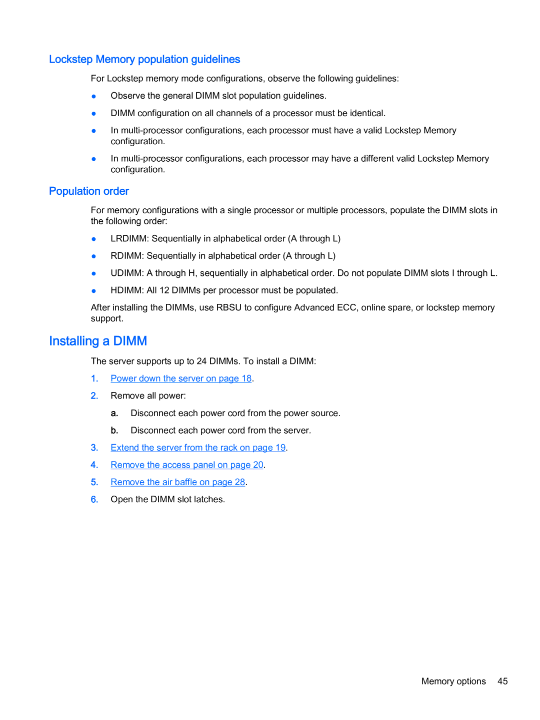 HP Z Virtual manual Installing a Dimm, Lockstep Memory population guidelines 