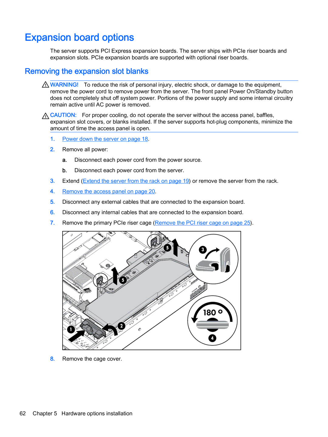 HP Z Virtual manual Expansion board options, Removing the expansion slot blanks 