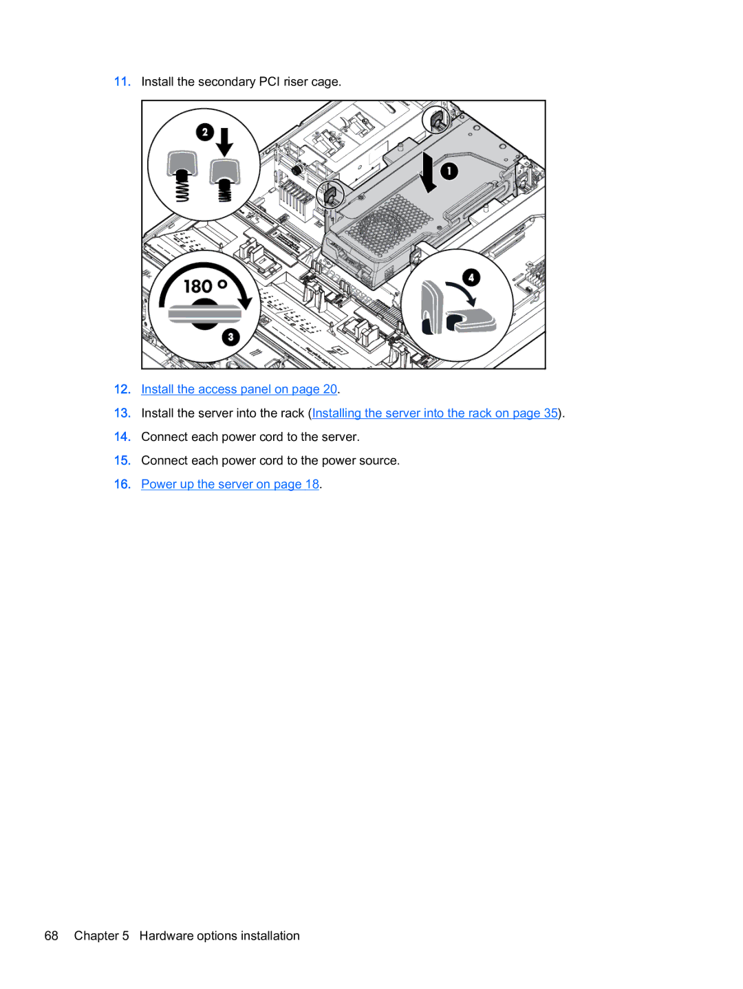 HP Z Virtual manual Install the secondary PCI riser cage 