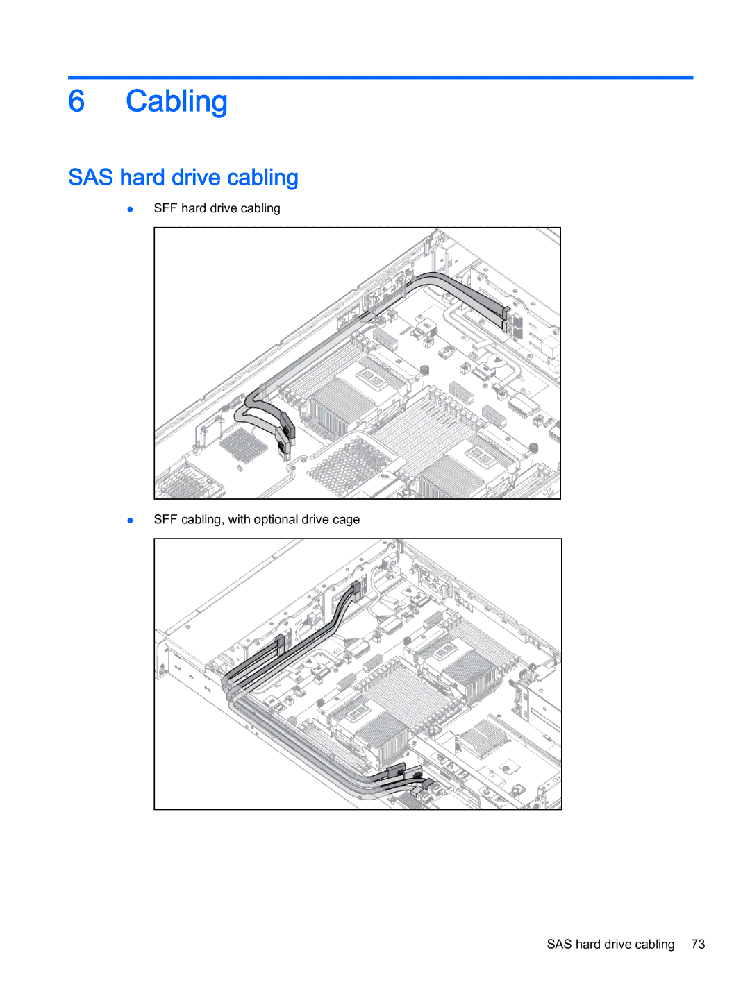 HP Z Virtual manual Cabling, SAS hard drive cabling 