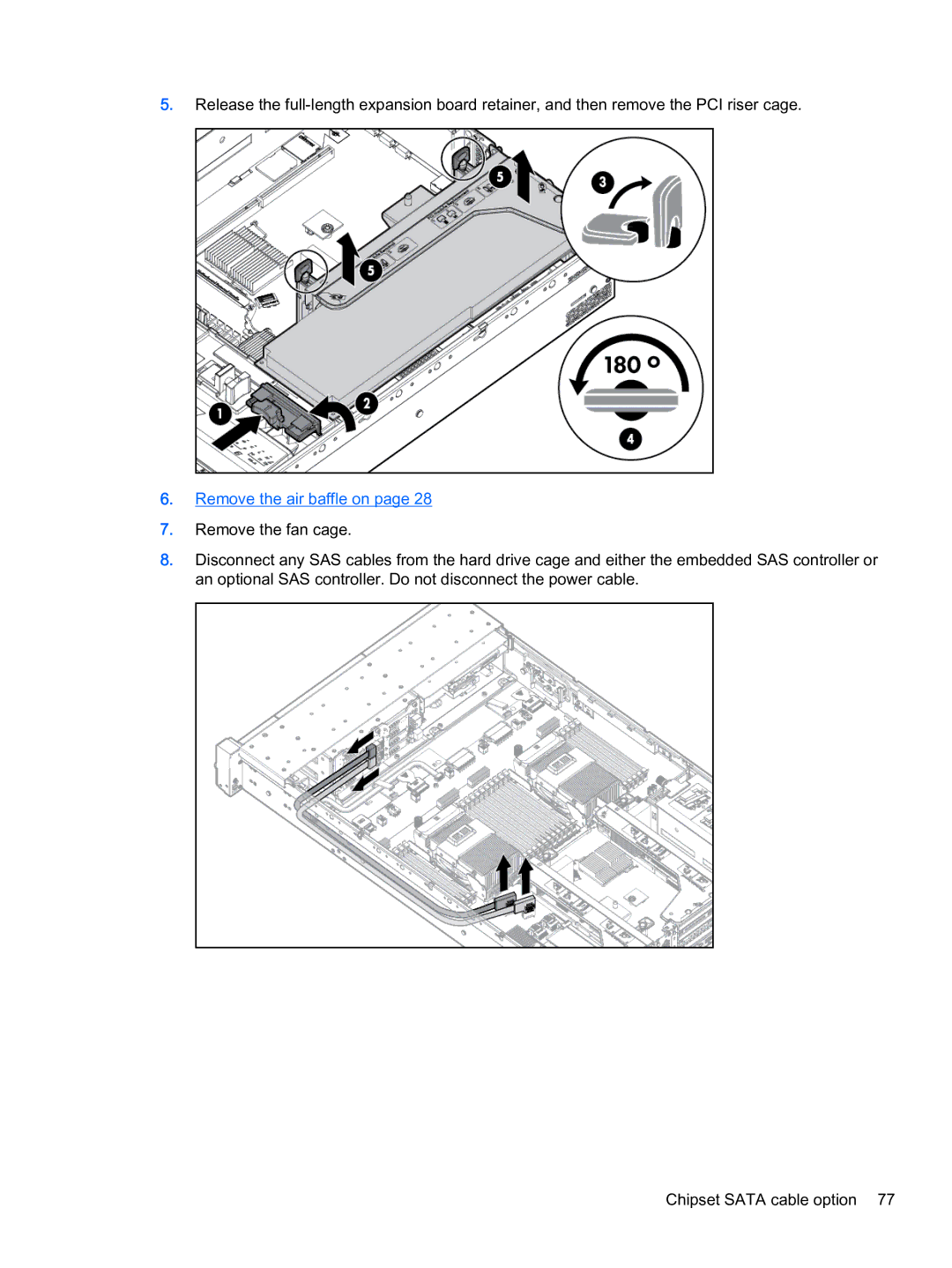 HP Z Virtual manual Remove the air baffle on 