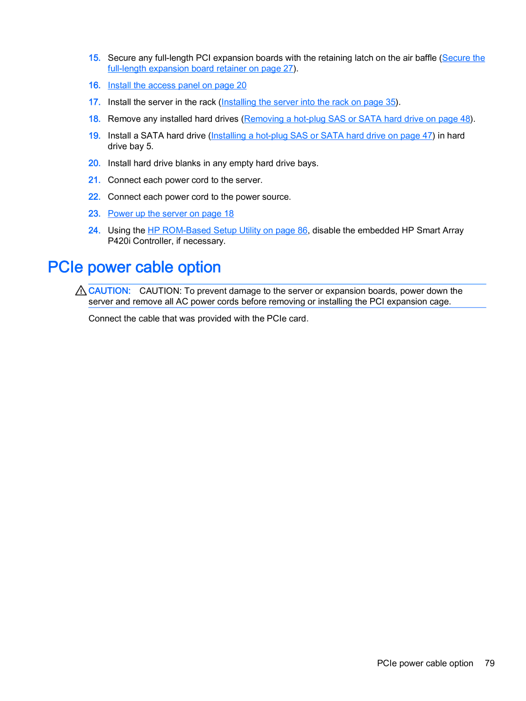 HP Z Virtual manual PCIe power cable option 