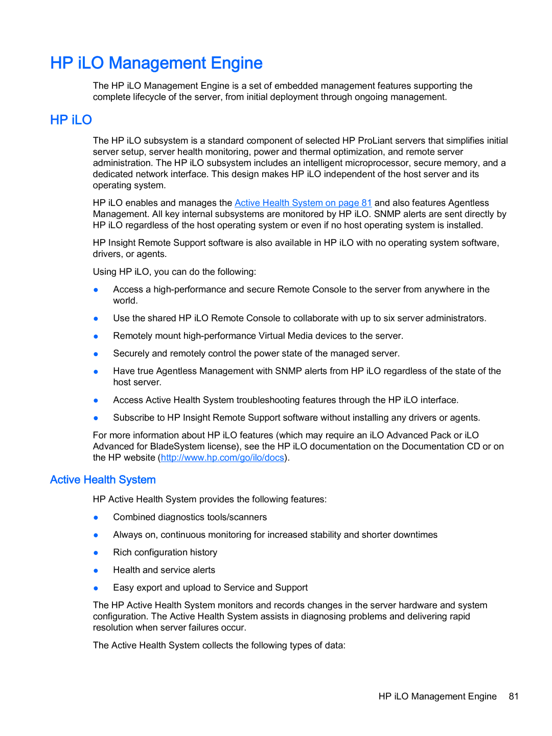 HP Z Virtual manual HP iLO Management Engine 