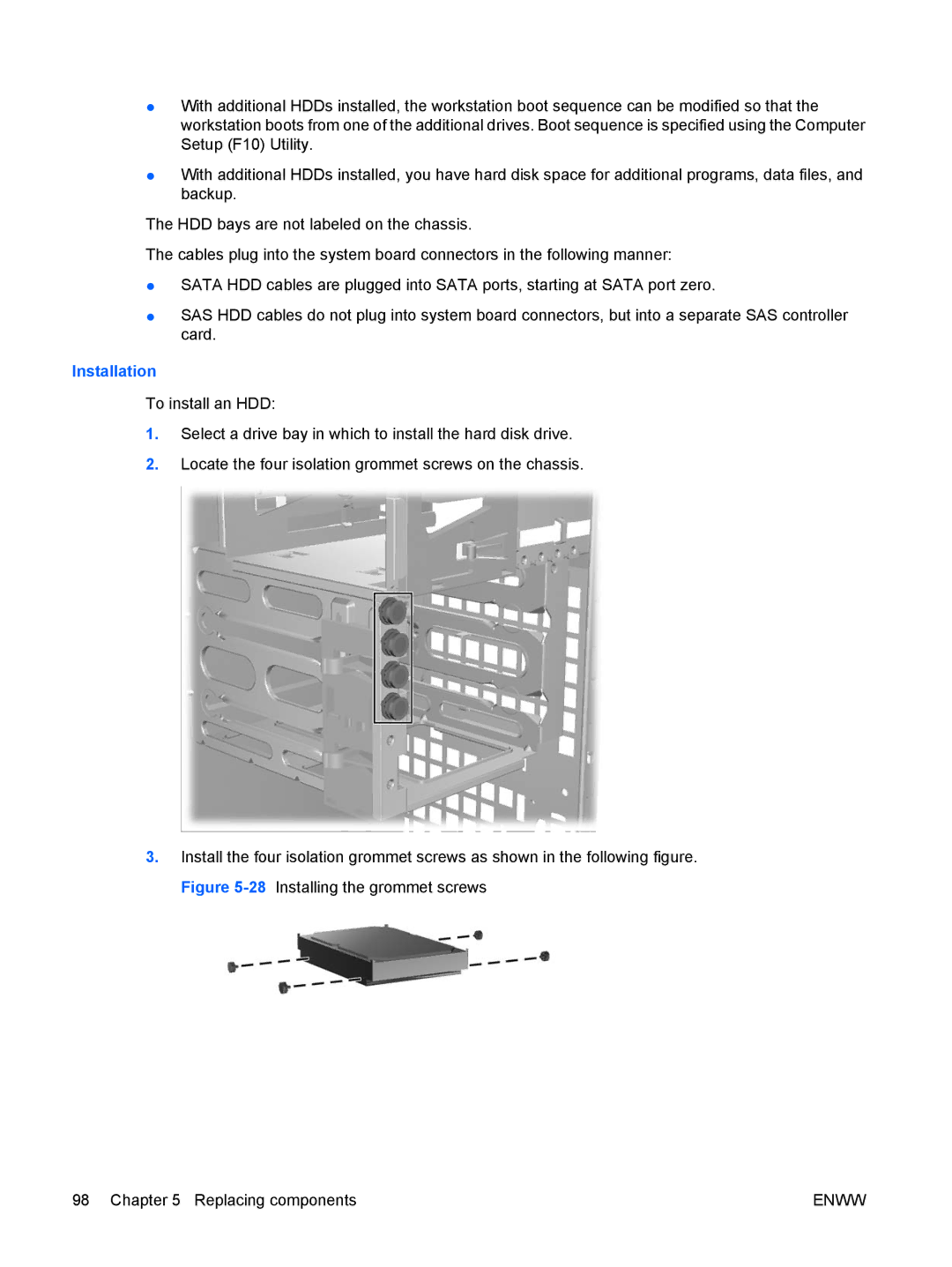 HP Z400 H2D81US, VA799UT 799UT#ABA manual Installation 