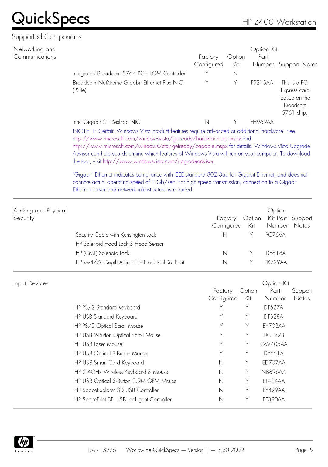 HP Z400 manual EK729AA, EY703AA, GW405AA, NB896AA 