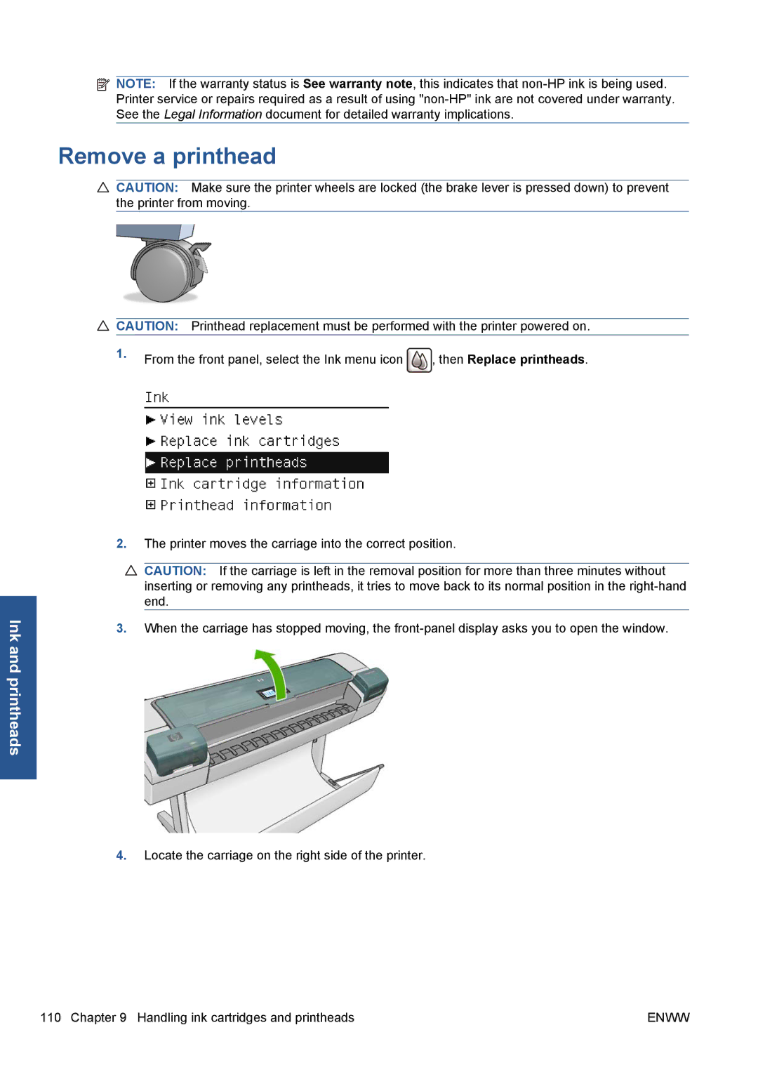 HP Z5200 CQ113A#B1K manual Remove a printhead 