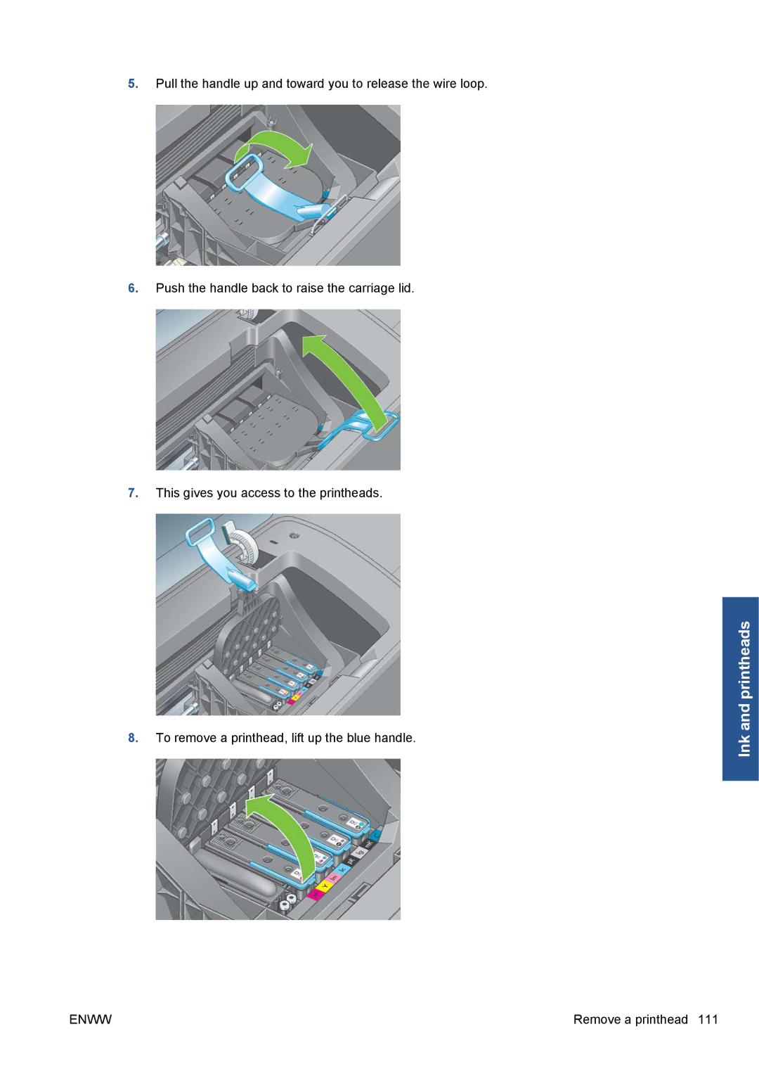 HP Z5200 CQ113A#B1K manual Remove a printhead 