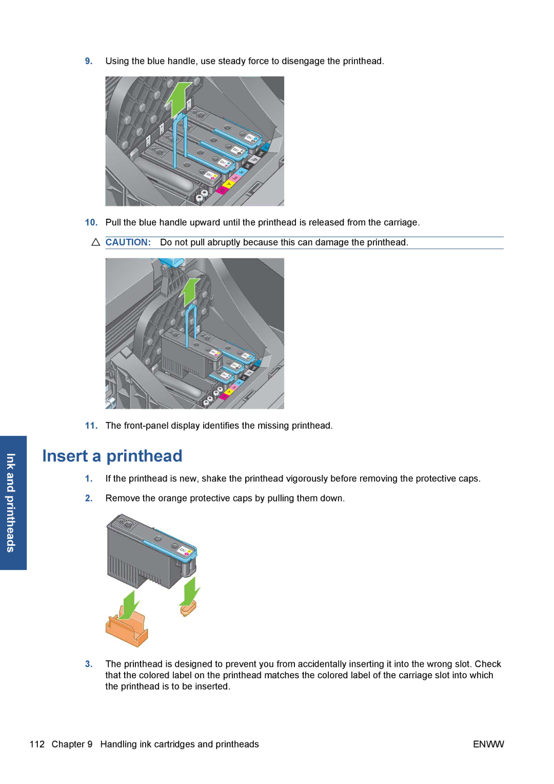 HP Z5200 CQ113A#B1K manual Insert a printhead 