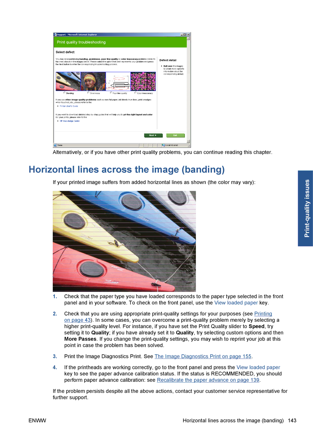 HP Z5200 CQ113A#B1K manual Horizontal lines across the image banding 