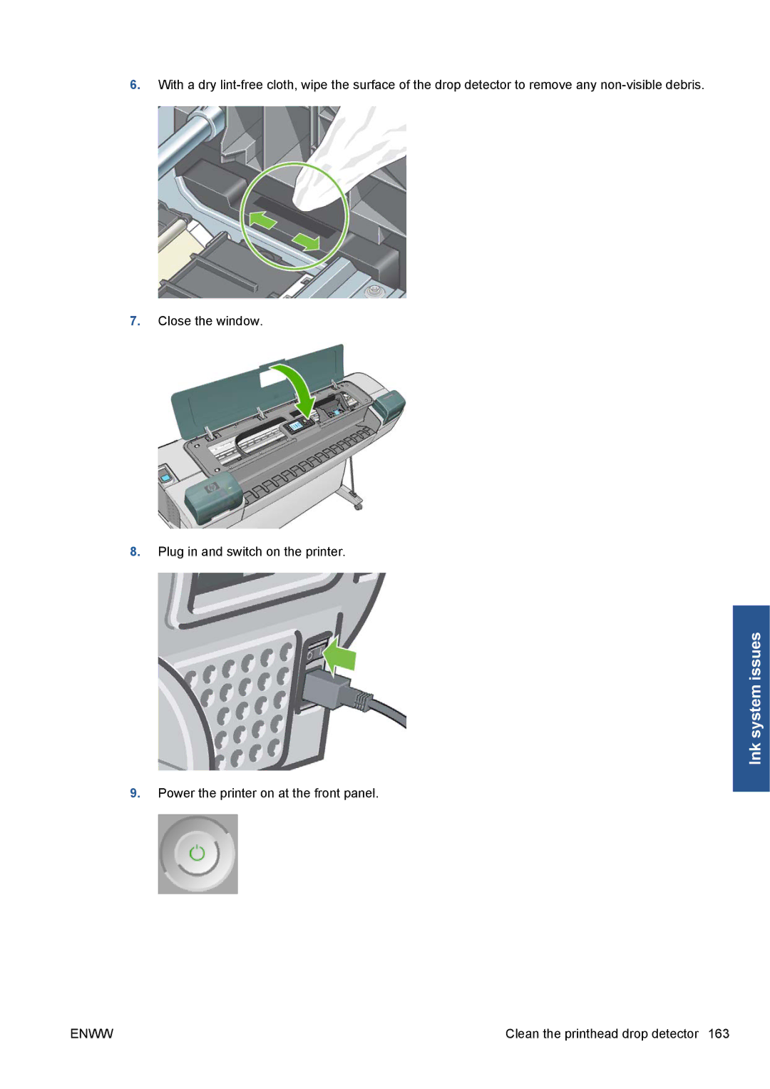 HP Z5200 CQ113A#B1K manual Power the printer on at the front panel 