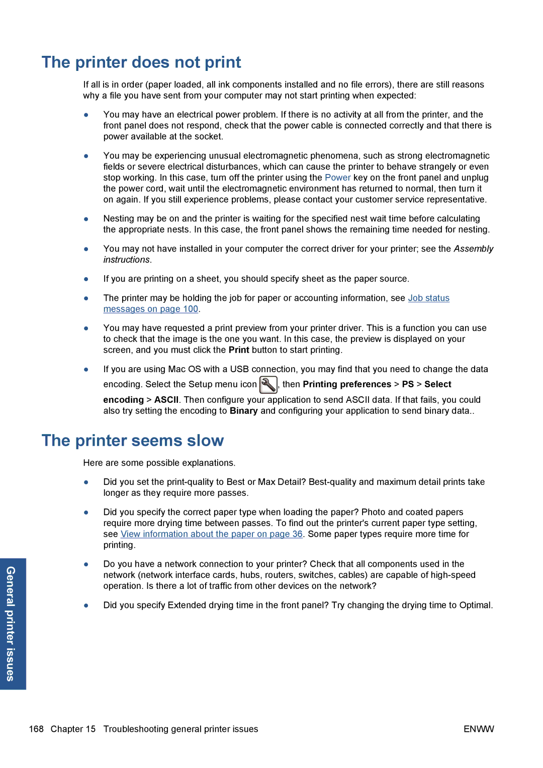 HP Z5200 CQ113A#B1K manual Printer does not print, Printer seems slow 