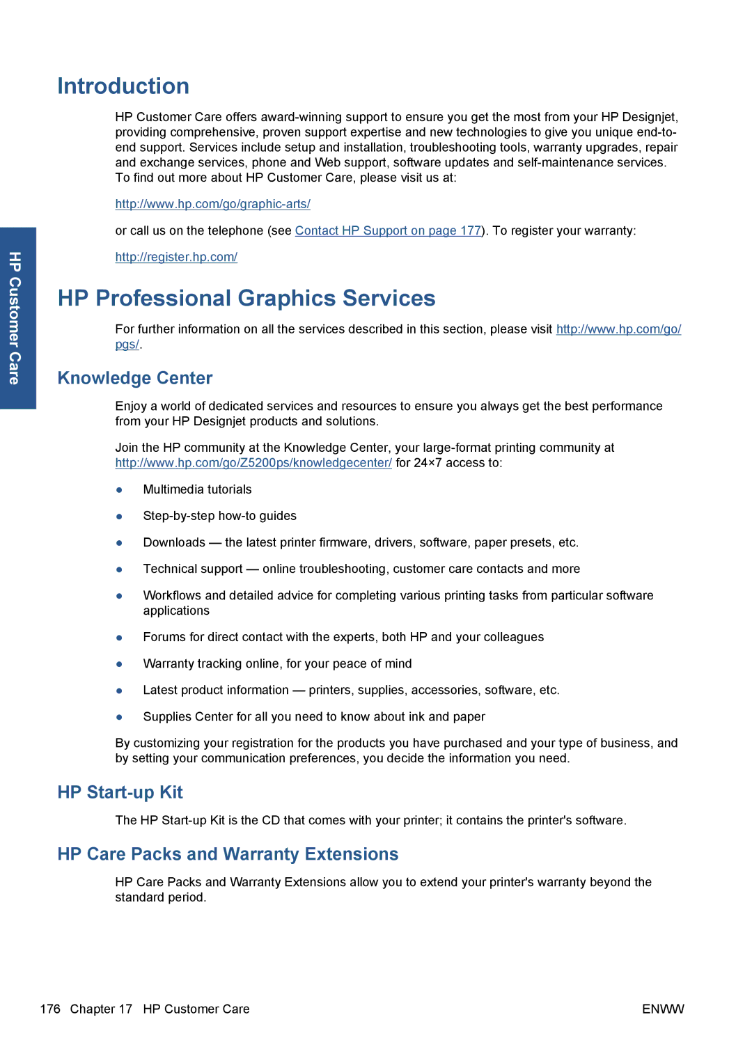 HP Z5200 CQ113A#B1K manual Introduction, HP Professional Graphics Services, Knowledge Center, HP Start-up Kit 