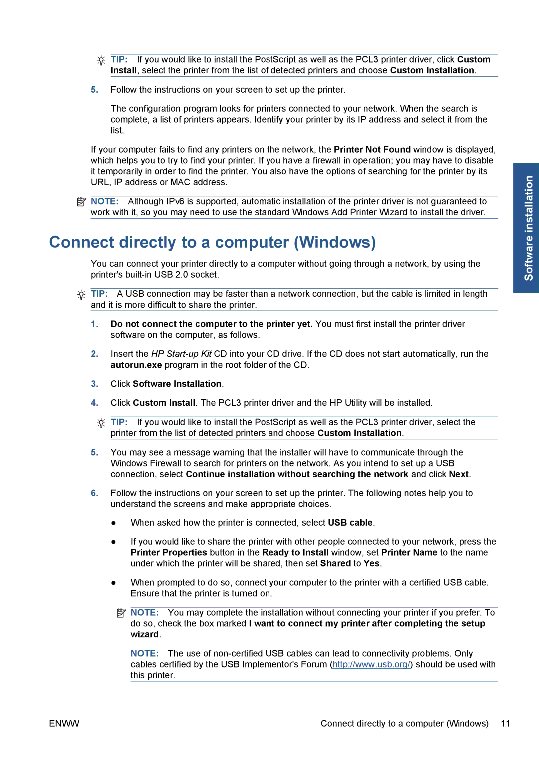 HP Z5200 CQ113A#B1K manual Connect directly to a computer Windows 