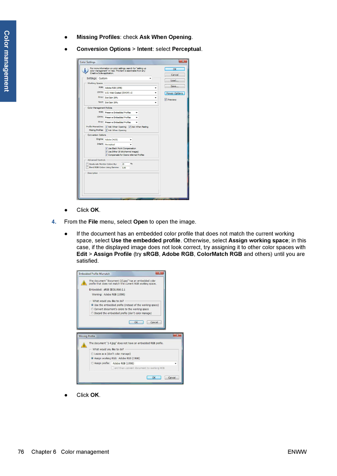 HP Z5200 CQ113A#B1K manual Color management 