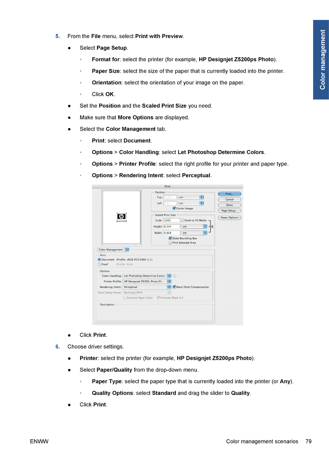 HP Z5200 CQ113A#B1K manual Color management 