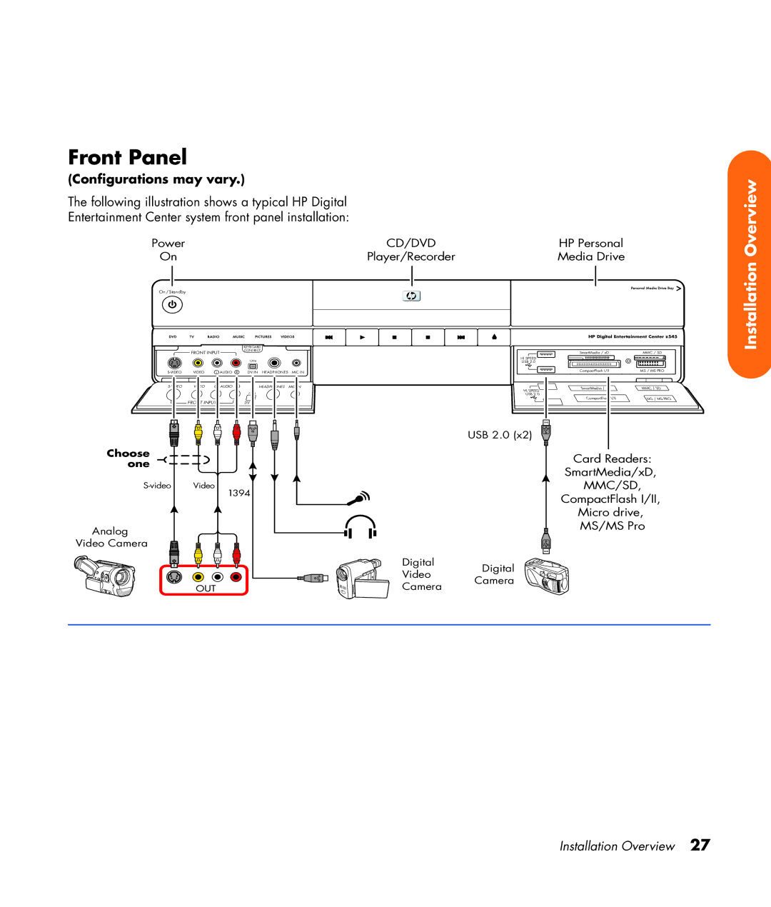 HP z545, z557, z555, z552, z540 manual Front Panel, Power 