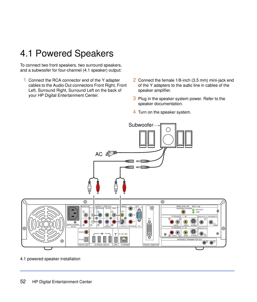 HP z545, z557, z555, z552, z540 manual Audio Audio 7.1 PRE-OUT Video 