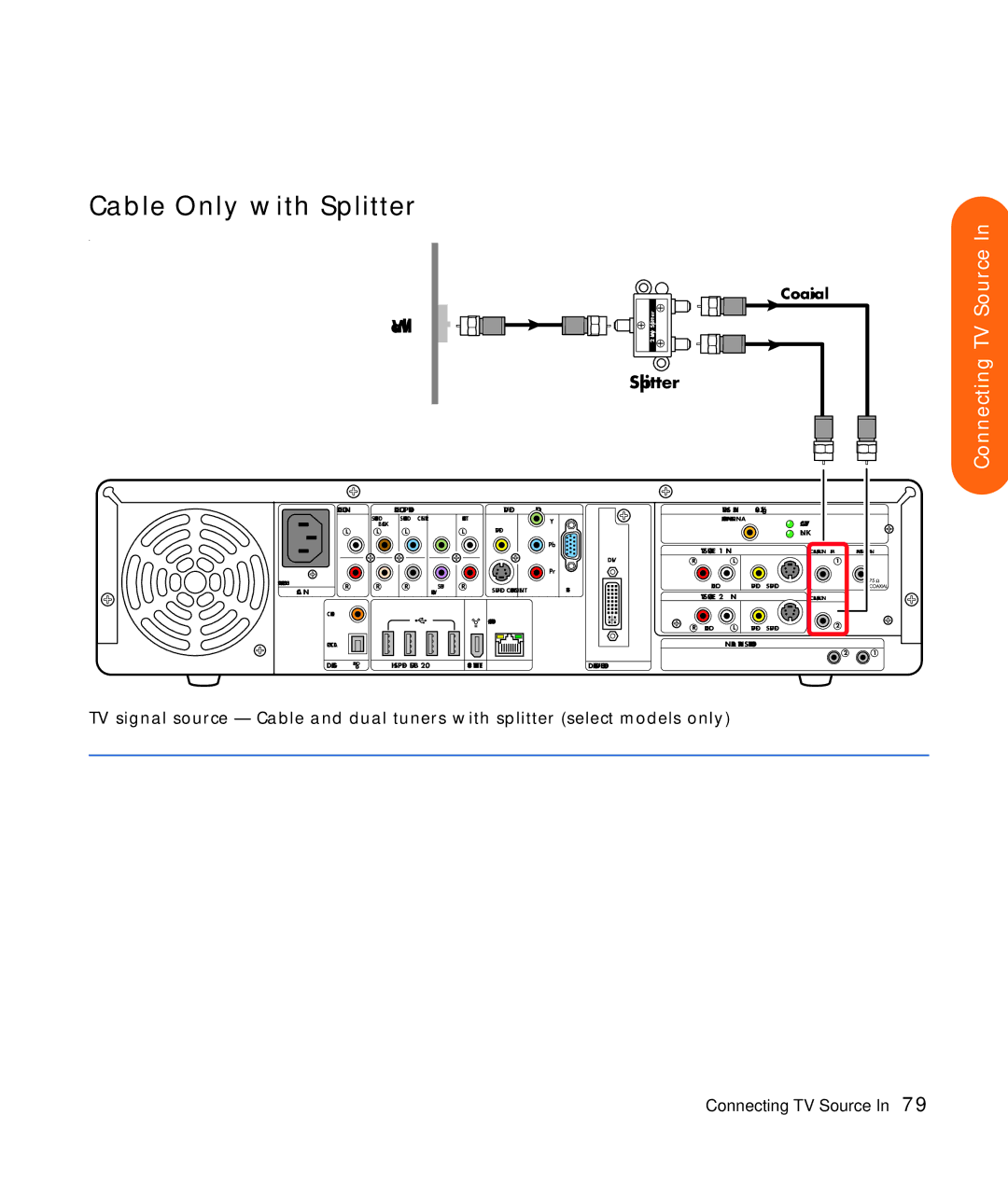 HP z557, z555, z552, z545, z540 manual Cable Only with Splitter 