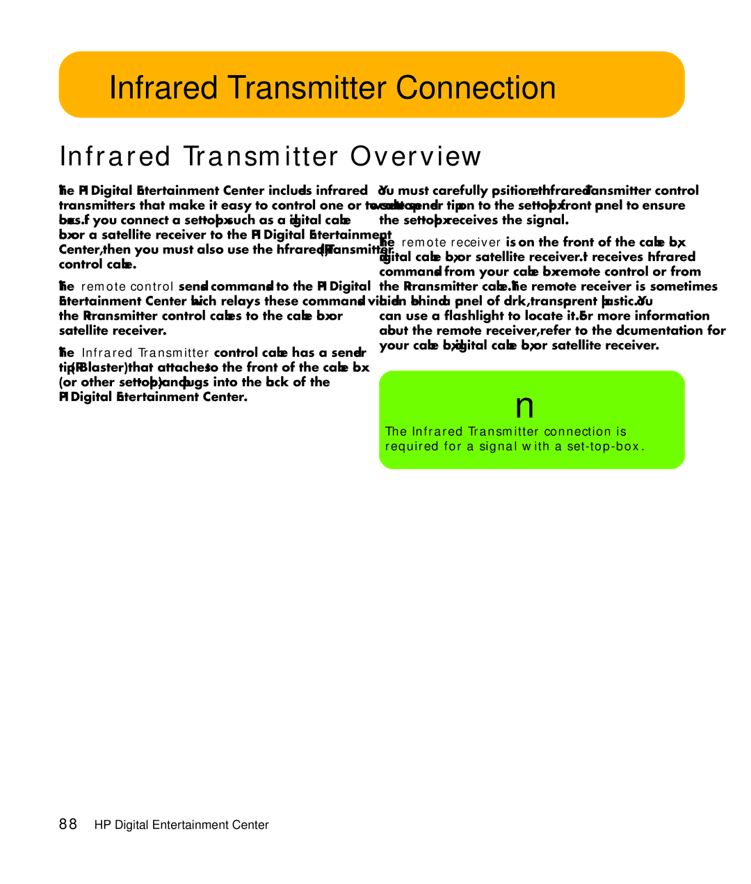 HP z540, z557, z555, z552, z545 manual Infrared Transmitter Connection, Infrared Transmitter Overview 