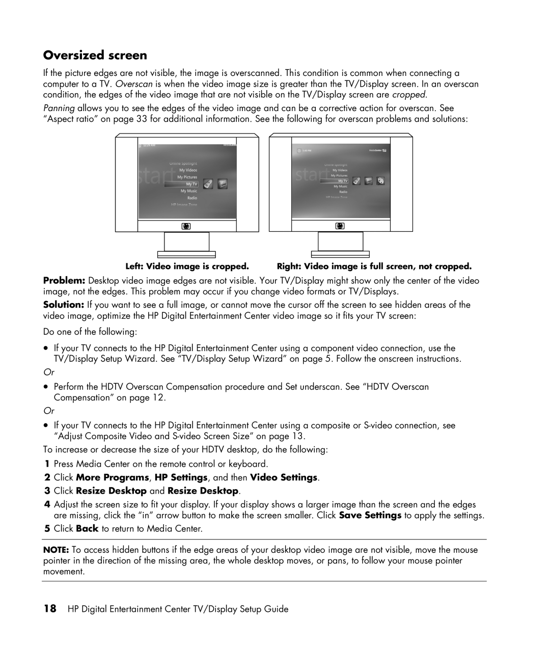 HP z558, z556 manual Oversized screen 