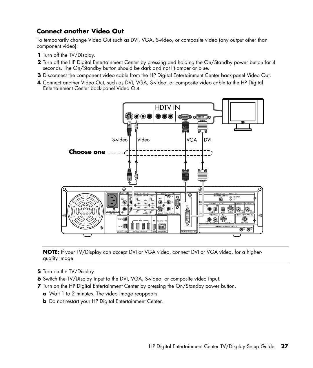 HP z556, z558 manual Connect another Video Out 