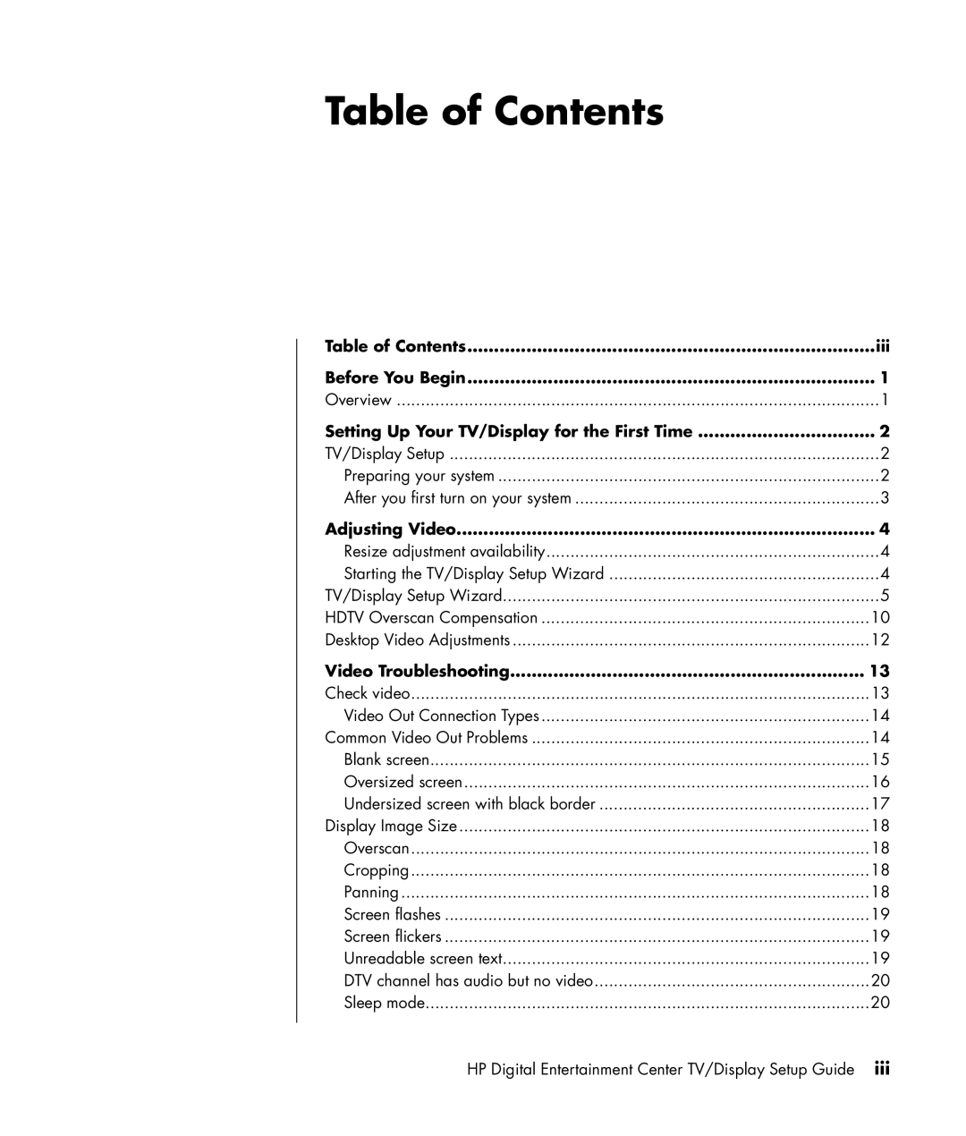 HP z560, z565 manual Table of Contents 