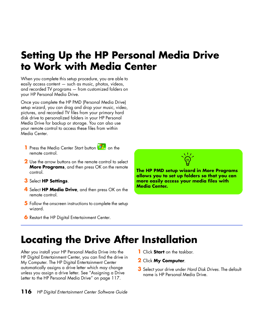 HP z565 manual Locating the Drive After Installation, Select HP Settings, Click My Computer 