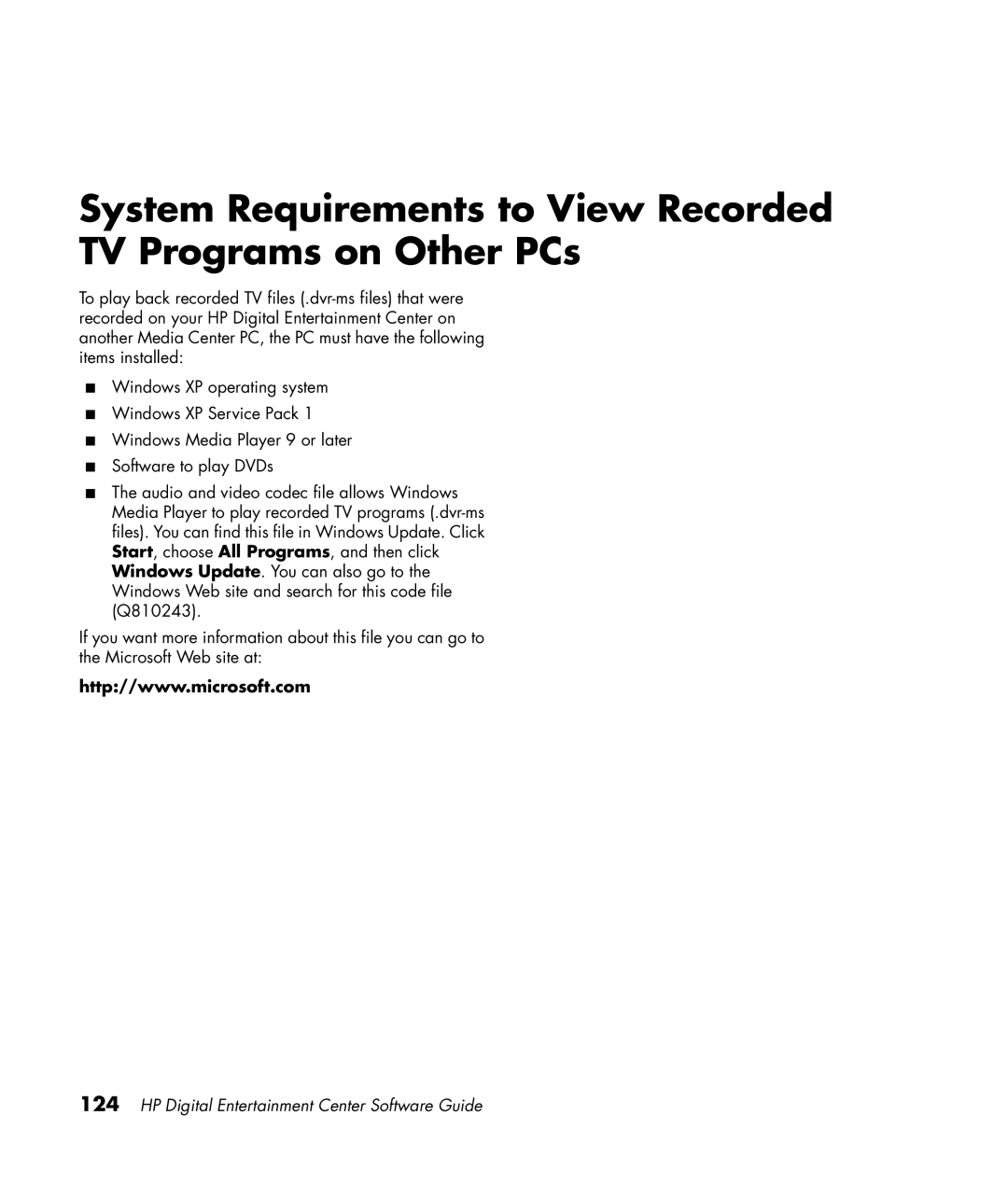 HP z565 manual HP Digital Entertainment Center Software Guide 