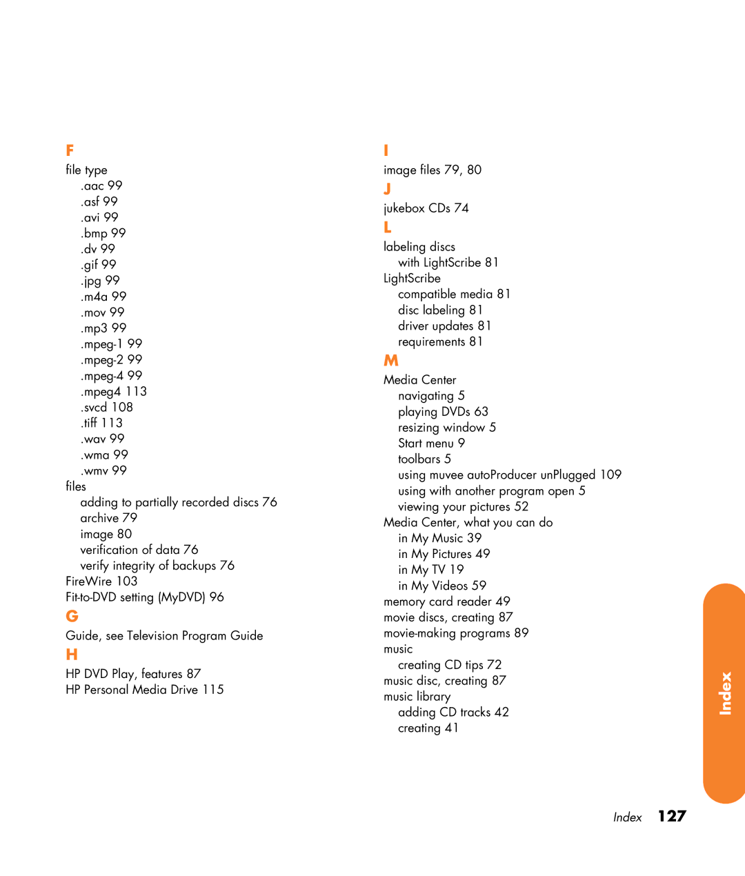 HP z565 manual Index 