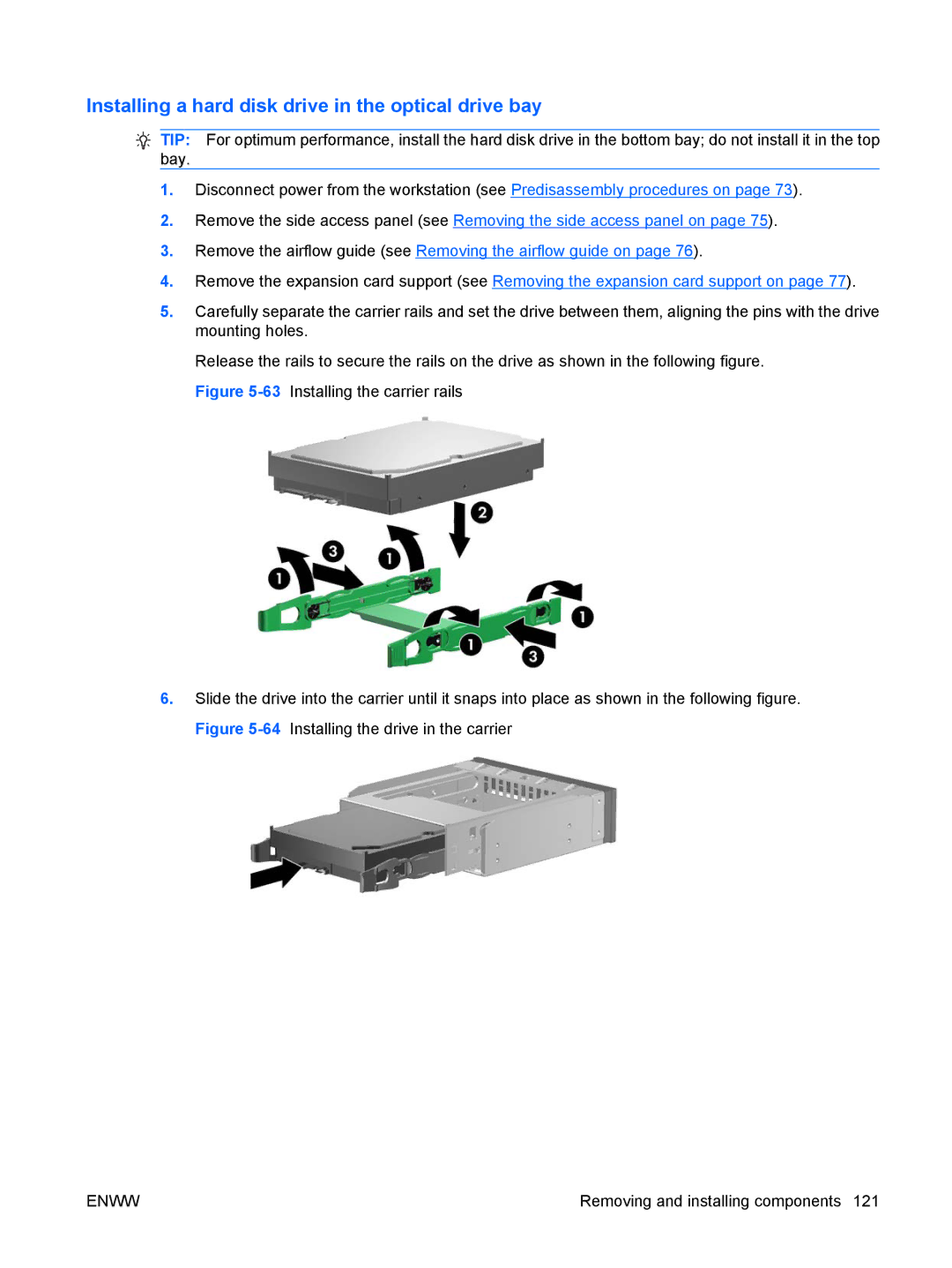 HP FL939UT FL939UT#ABA, Z800 Sp632up SP632UPABA manual Installing a hard disk drive in the optical drive bay 