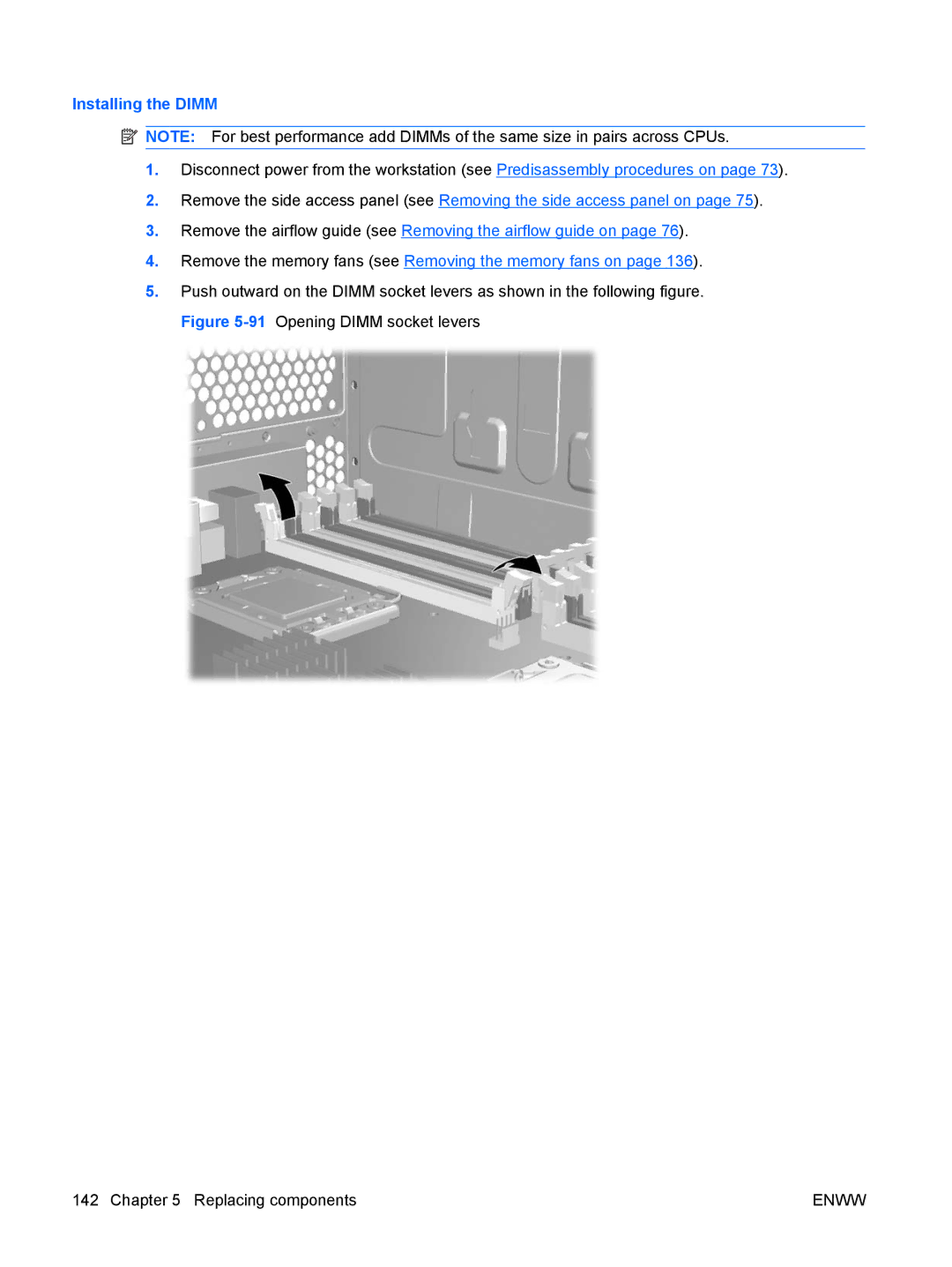 HP Z800 Sp632up SP632UPABA, FL939UT FL939UT#ABA manual Installing the Dimm 