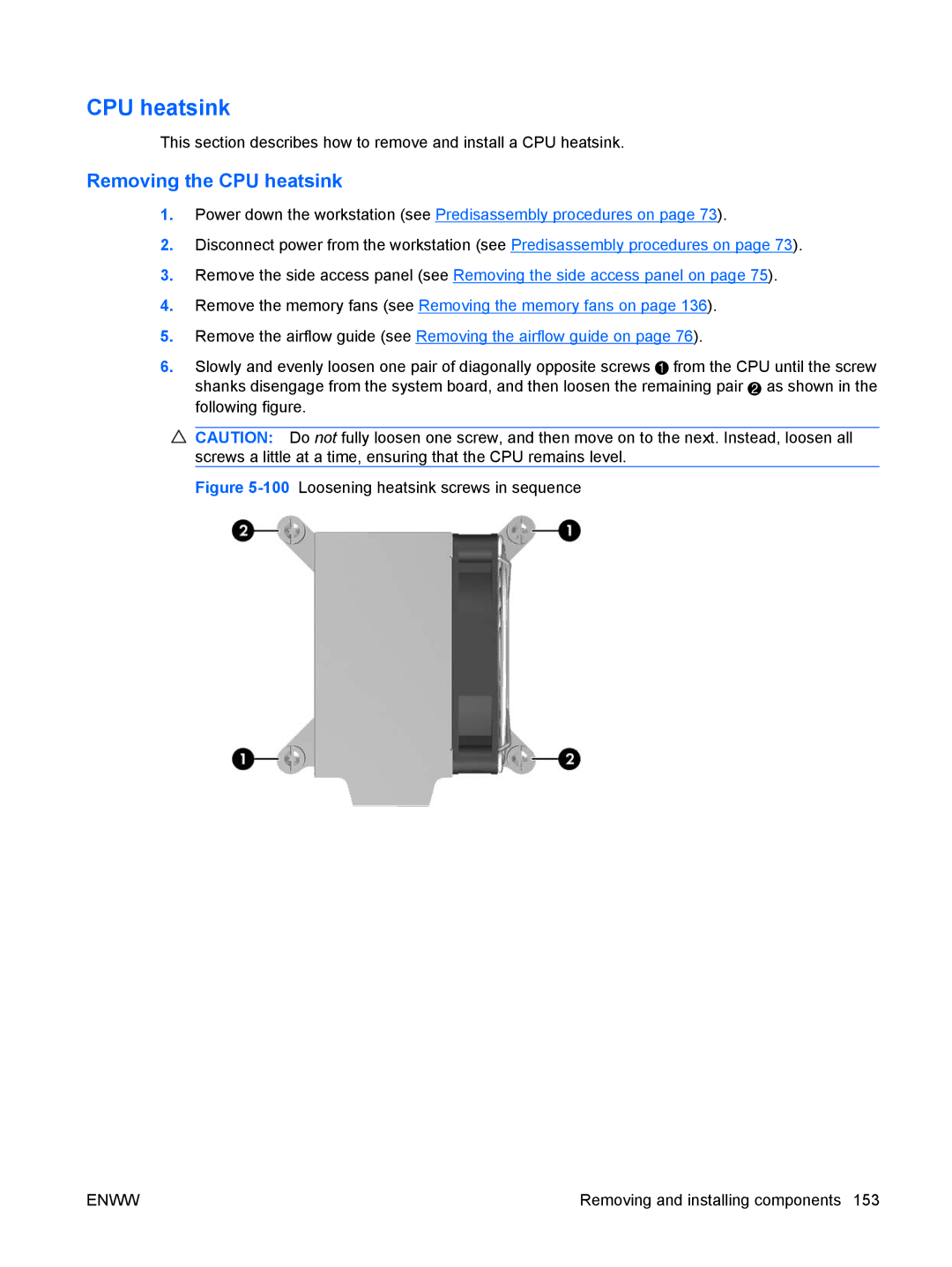 HP FL939UT FL939UT#ABA, Z800 Sp632up SP632UPABA manual Removing the CPU heatsink 