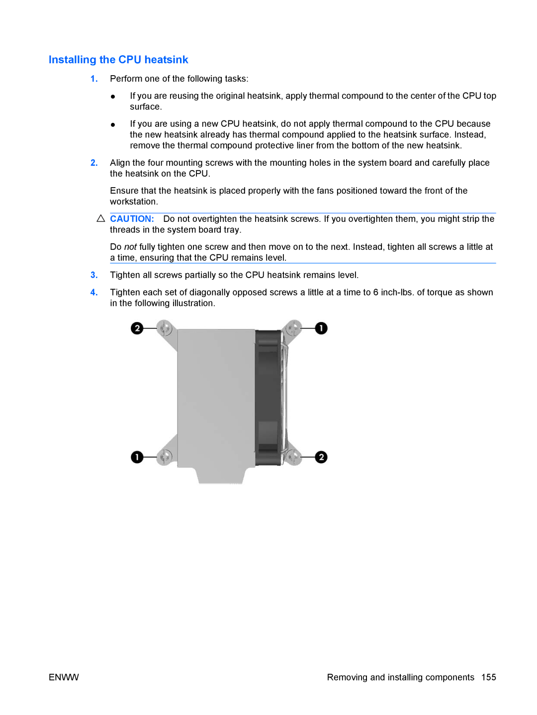 HP FL939UT FL939UT#ABA, Z800 Sp632up SP632UPABA manual Installing the CPU heatsink 