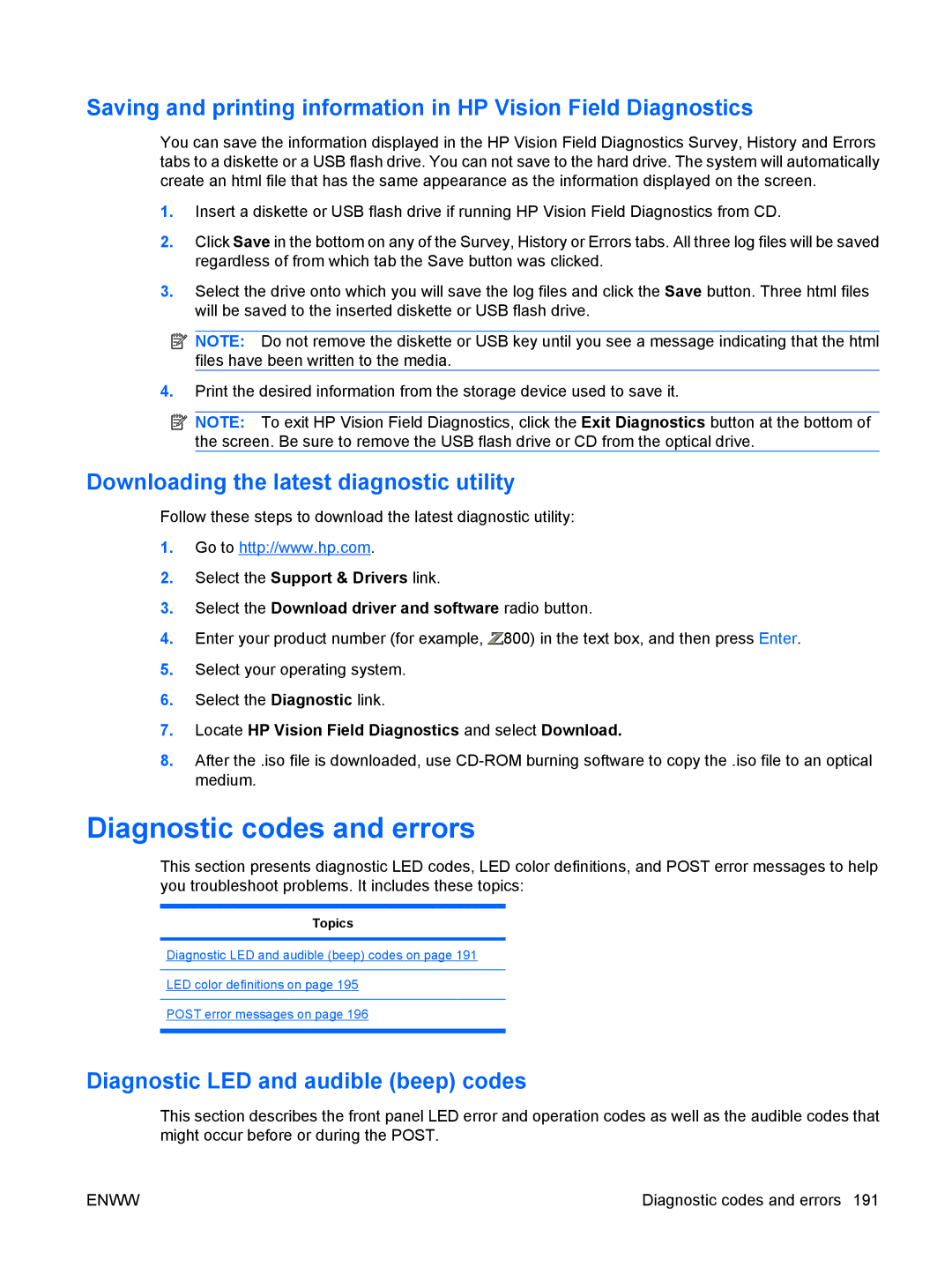 HP FL939UT FL939UT#ABA, Z800 Sp632up SP632UPABA Diagnostic codes and errors, Downloading the latest diagnostic utility 