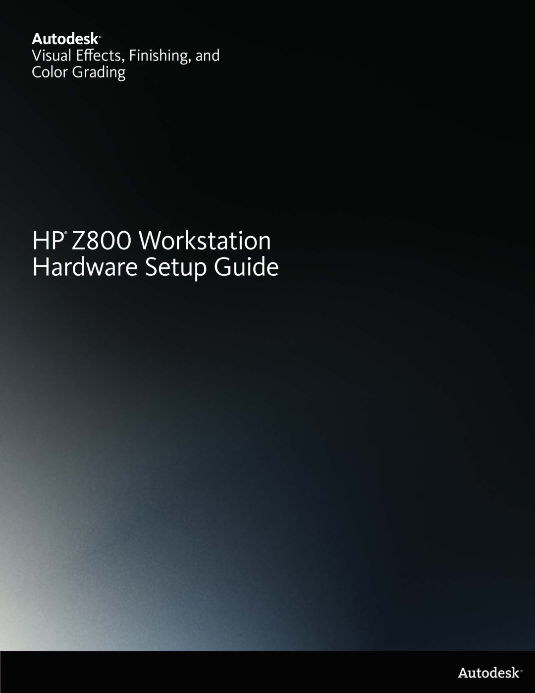 HP manual HP Z800 Workstation Hardware Setup Guide 