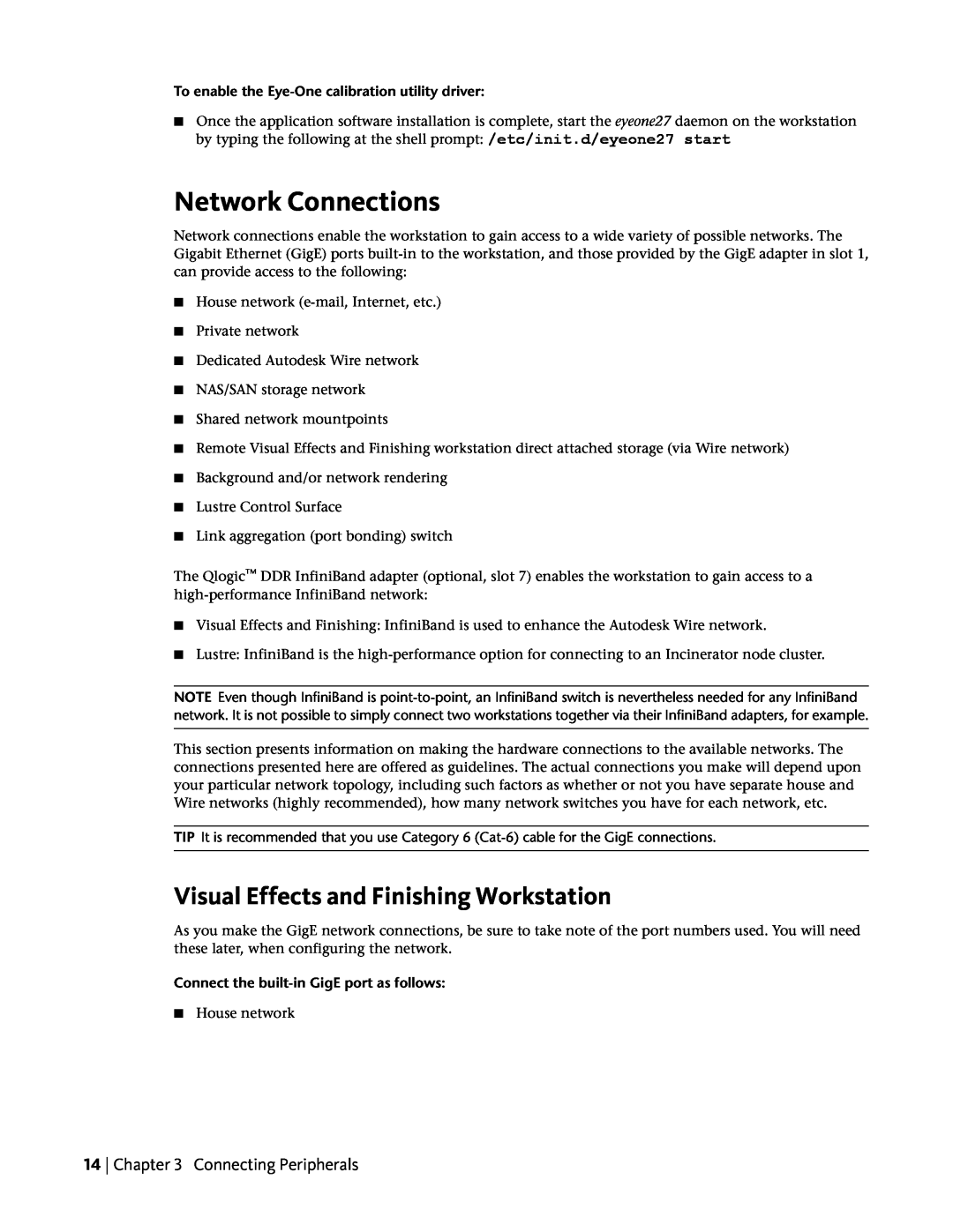 HP Z800 manual Network Connections, Visual Effects and Finishing Workstation, Connecting Peripherals 