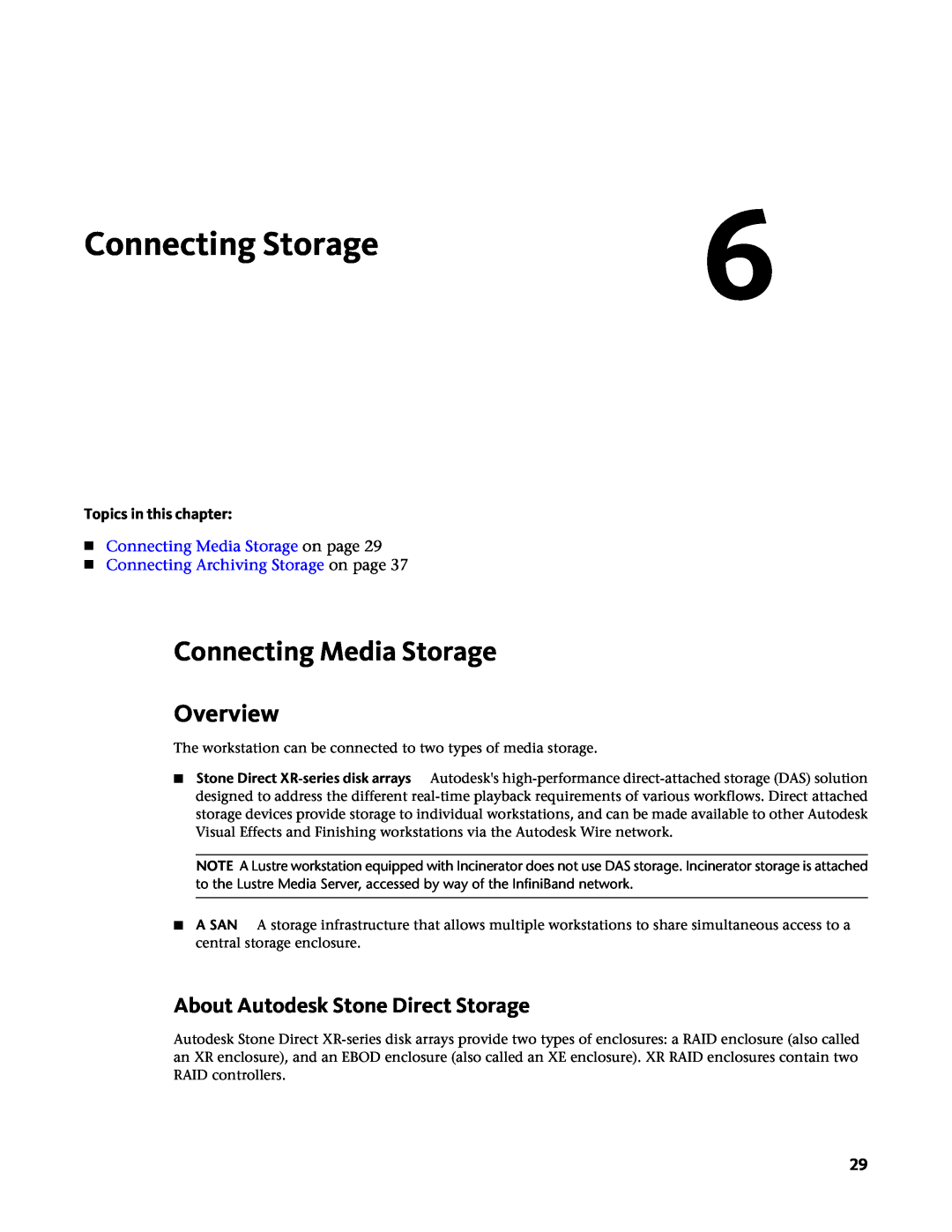 HP Z800 manual Connecting Storage, Connecting Media Storage, Overview, About Autodesk Stone Direct Storage 