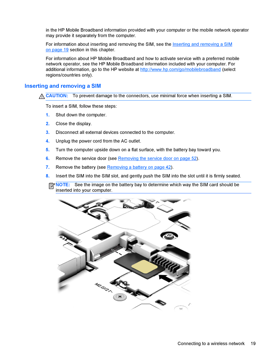 HP ZBook 14 Mobile manual Inserting and removing a SIM 