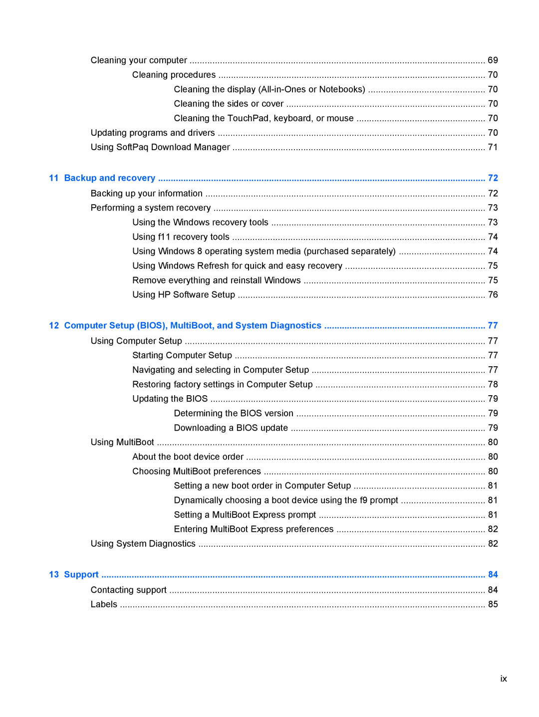 HP ZBook 14 Mobile manual Contacting support Labels 