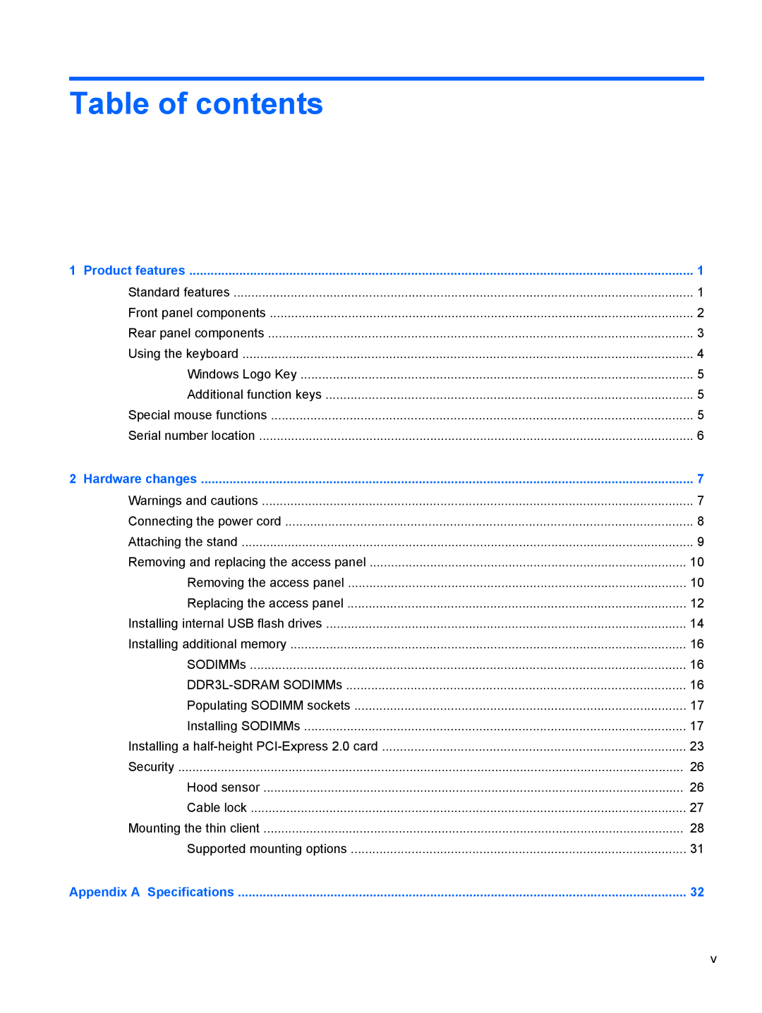 HP ZBook 14 Mobile manual Table of contents 