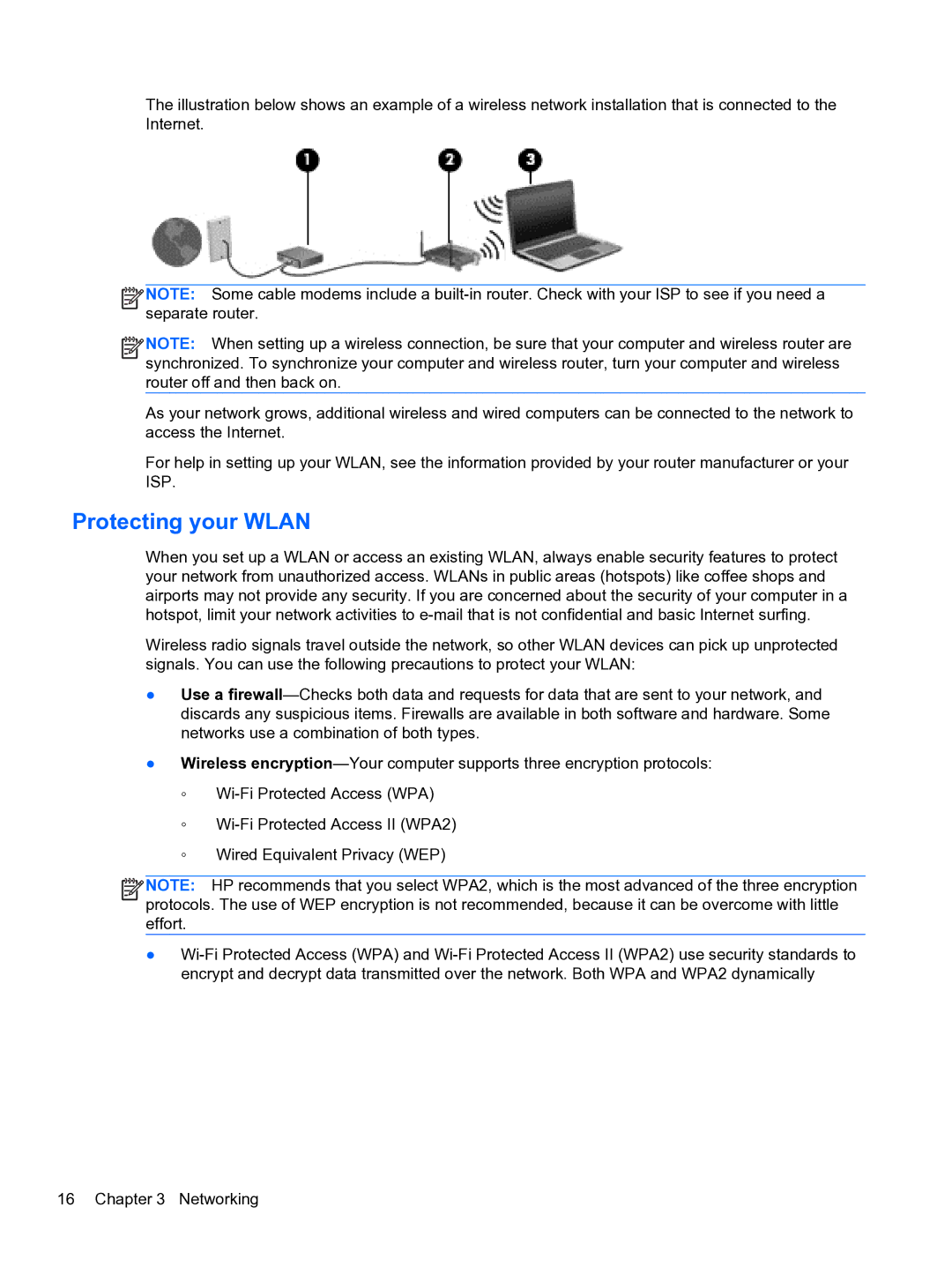 HP ZBook 15 Mobile manual Protecting your Wlan 