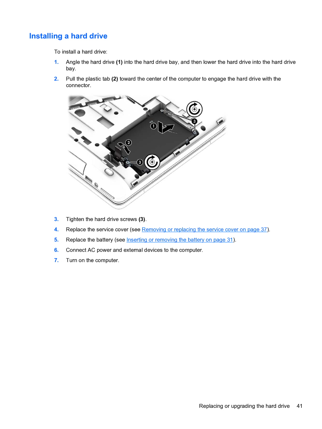 HP ZBook 15 Mobile manual Installing a hard drive 