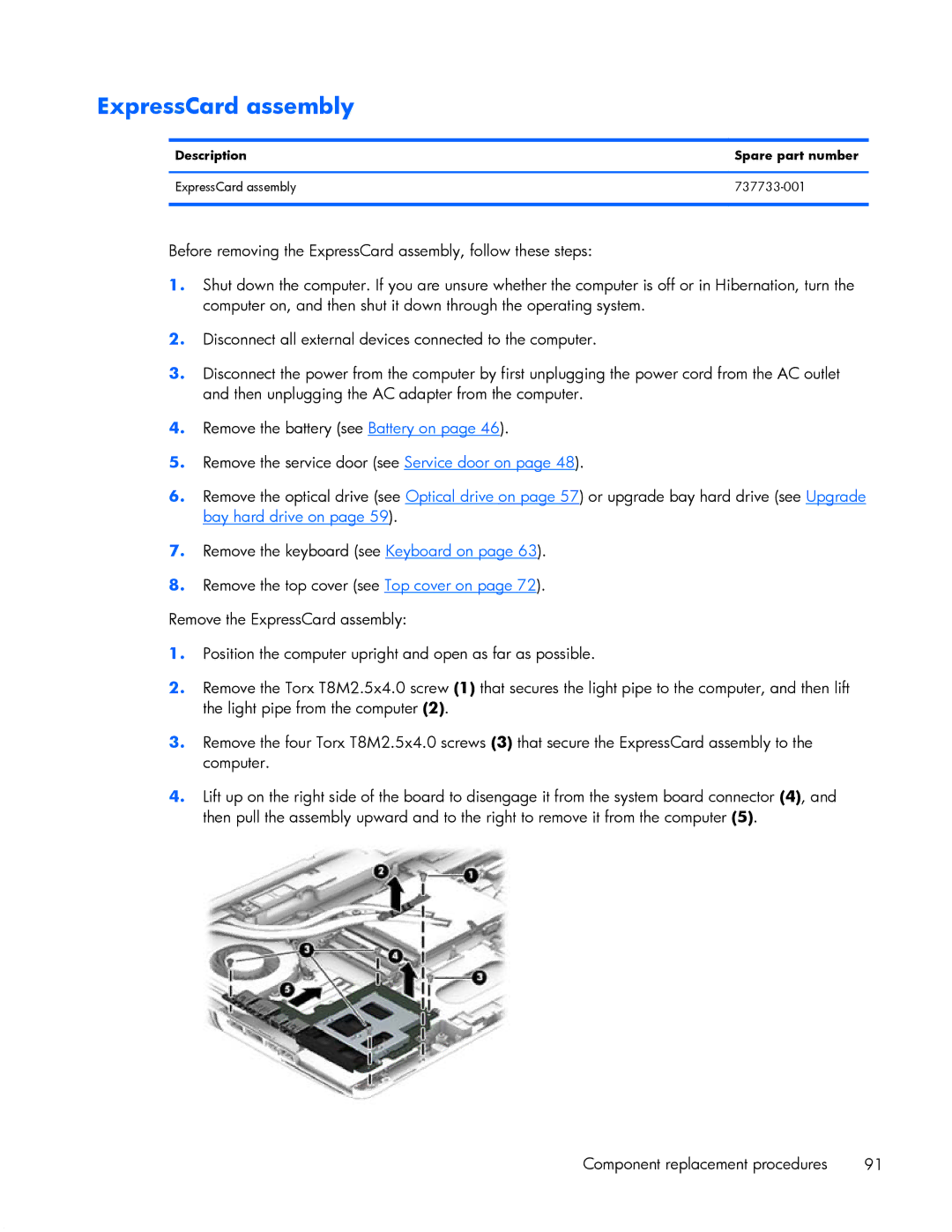 HP ZBook 17 manual ExpressCard assembly 