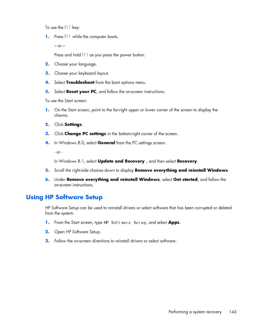 HP ZBook 17 manual Using HP Software Setup 