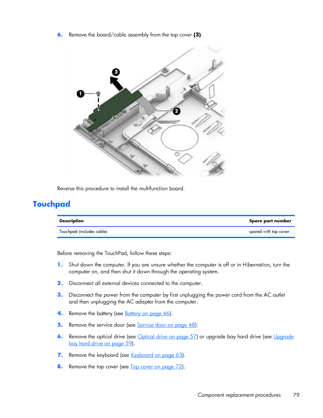 HP ZBook 17 manual Touchpad 