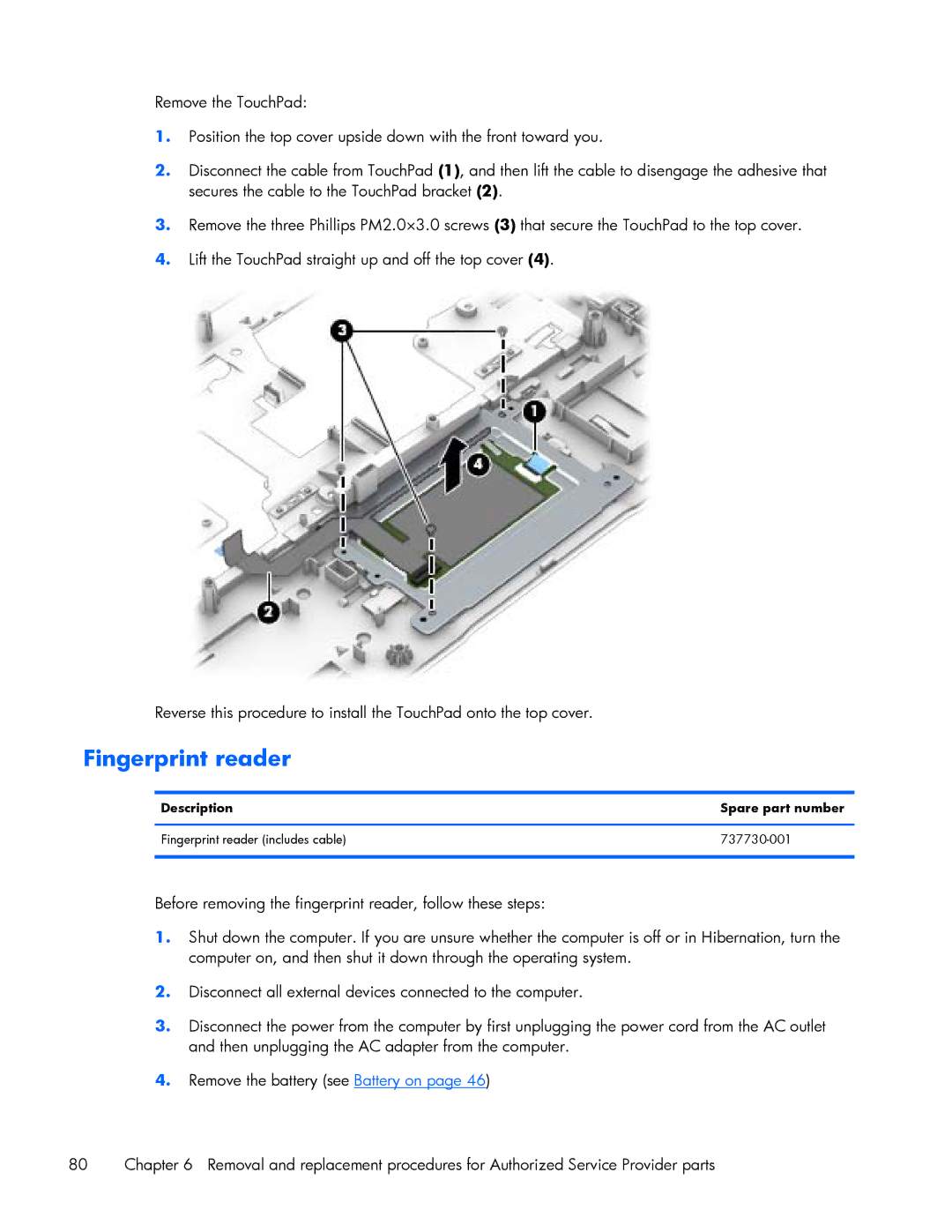 HP ZBook 17 manual Fingerprint reader 