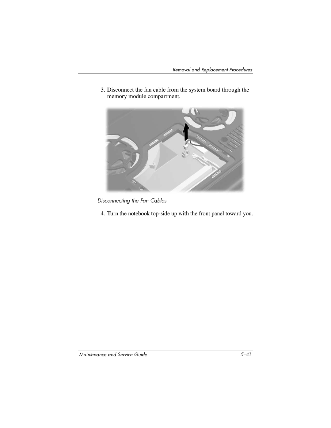 HP ZD8000 manual Disconnecting the Fan Cables 