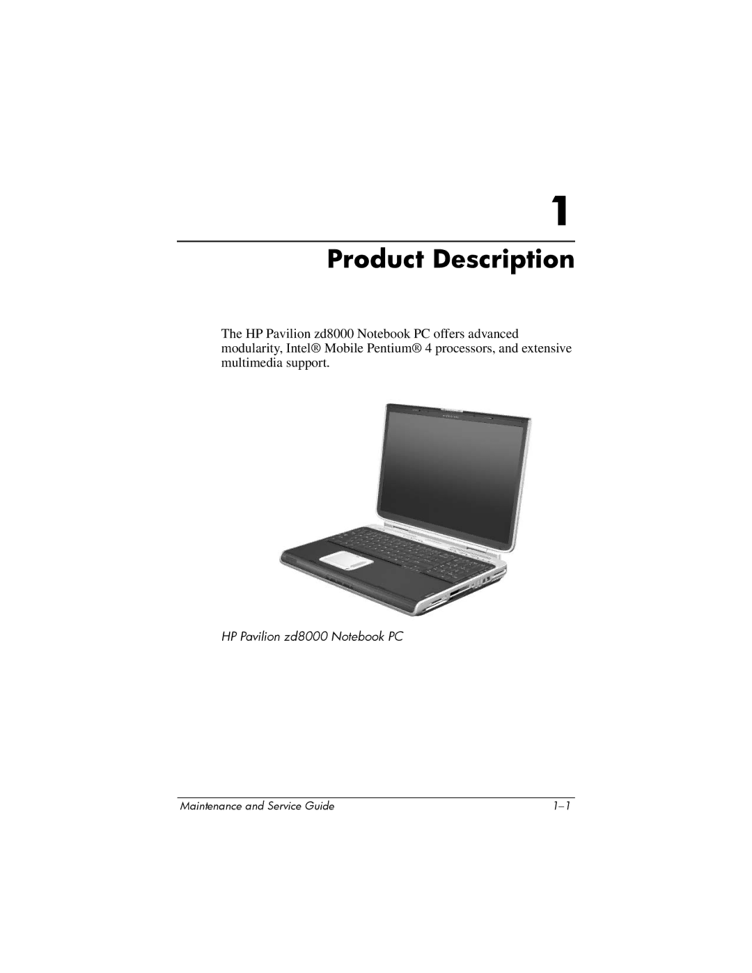 HP ZD8000 manual Product Description 